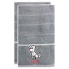 Rigg's 2 Pack Embroidered Kitchen Tea Towels Silver Grey 100%
