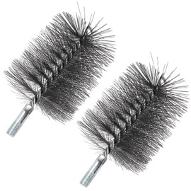 4" Chimney Steel Cleaning Brush with 1/4" Metric Thread Fitting for Insulated Chimneys, Stainless Steel or Metal Stove Pipes, Works with Most Chimney Rod Sets (4 Inch)