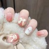 24 Nail Pieces Pink Rabbit Butterfly Butterfly Coming-of-Age Ceremony Reception