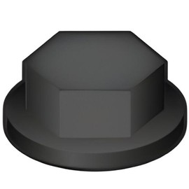 Bricoloco High Density Polyethylene Hexagonal Bolts and Nuts Plastic Cover Cap for Screw Cover Cap Black - M10 Pack of 50