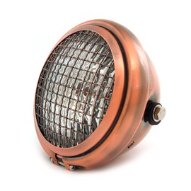 4into1 5.75" Bullet Side Mount Halogen Motorcycle Headlight w/Grill - Bronze Bronze Bronze Amber