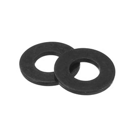 sourcing map 100Pcs M4 Flat Washer, Carbon Steel 4.3mm ID x 12mm OD x 1mm Thick for Bolt Screw, Factories Repair, Kitchens, Shops, and Outdoor Construction, Black