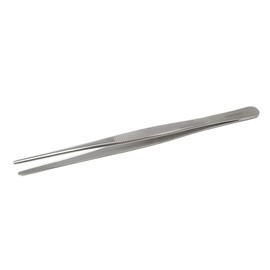 Straight Thumb Tweezers Stainless Steel 8" with Non-Marring Serrated Tips & Ridged Handle For Hobby Craft Tools for Jewelry-Making, Soldering, Electronics Repair, Scrapbooking DIY Projects