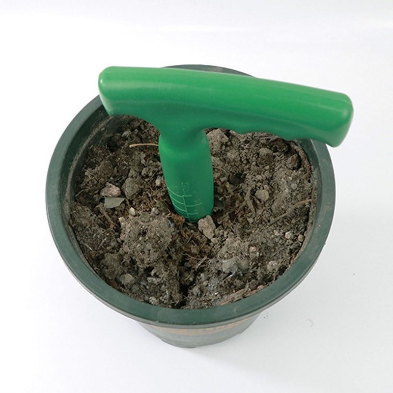 Plastic Bulb Planter Tool, 17cm Green Dibber with Measurement Scale