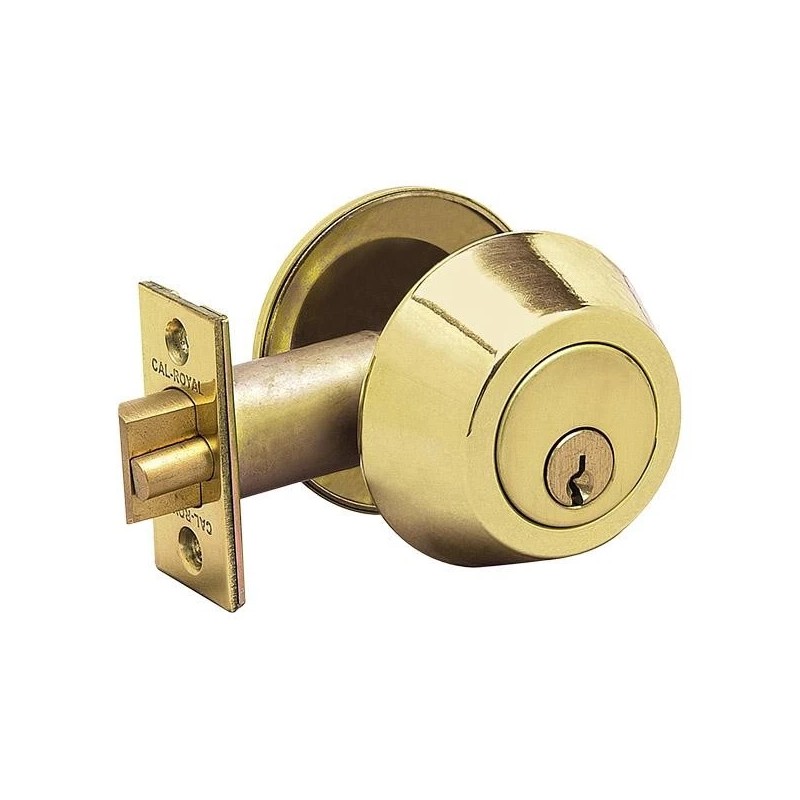 Cal Royal GL220 Gate Latch - Polished Brass, Single Cylinder
