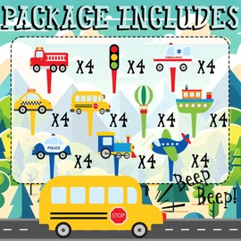 40 Pcs Transportation Cupcake Toppers - Perfect for Transportation-Themed Party Decorations and Cupcake Decor