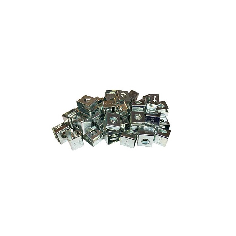 RackGold® Zinc 12-24 Slide-on Cage Nuts 50 Pack - USA