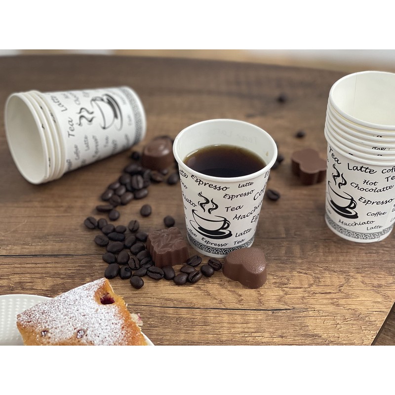 MOXVIO 50 x 4oz (120cc) Single Wall Printed Paper Cups