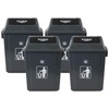 Waikhomes 4-Pack Swing Top Trash Can, 8 Gallon Garbage Bin,