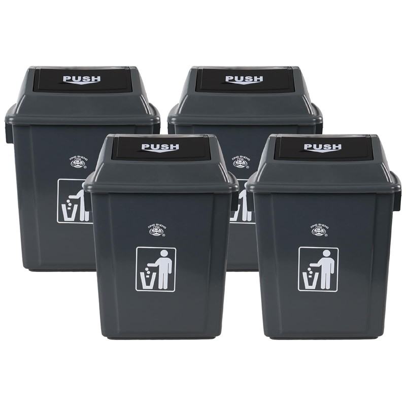 Waikhomes 4-Pack Swing Top Trash Can, 8 Gallon Garbage Bin,