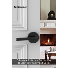goldenwarm Matte Black Passage Door Handle Matte Black Interior Door Handles Lever Door Handle Black Hall and Closet Door Handles for Hallways(1 Pack)