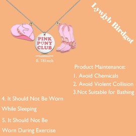 Lywjyb Birdgot Princess Cowgirl Gift Western Cowgirl Necklace Music Album Gift Song Lyrics Singer for Singer Fans (Pink Ne)