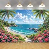 Summer Hawaiian Beach Backdrop Tropical Backdrop 10x8ft