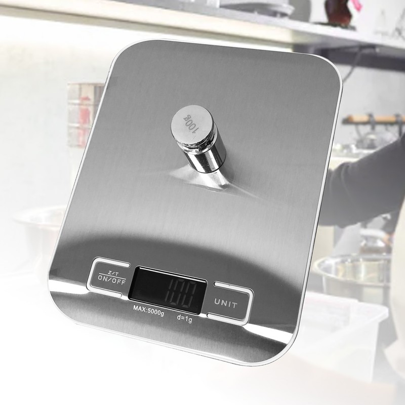 Electronic Kitchen Scale 11lb Stainless Steel Digital Food Portable Kitchen