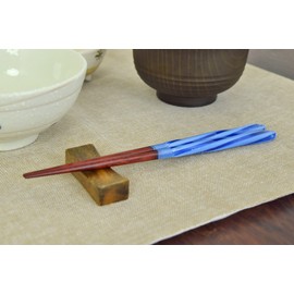 Aoba Chopsticks Natural Wood, Candy Ball Thread, Blue, 7.1 inches (18 cm)