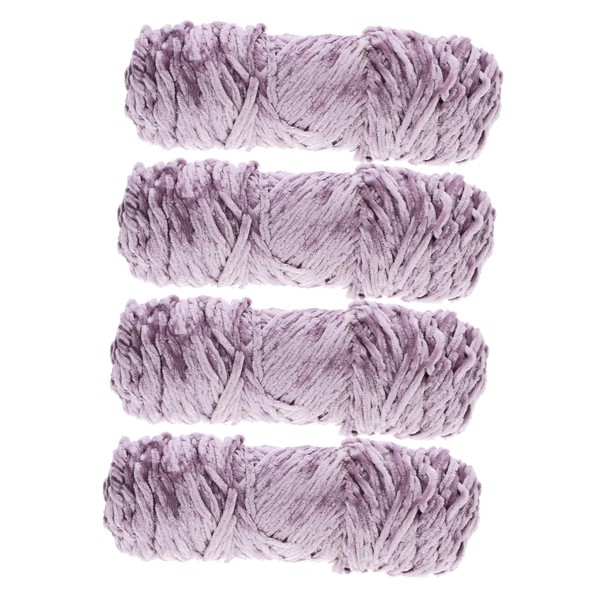 SHINEOFI 4Pcs Soft Chenille DIY Weaving Yarn Light Handmade Crochet