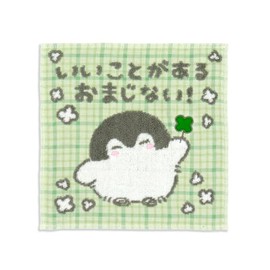 Koupenchan 53-0040070 Omanai Towel Handkerchief, Green, Gauze Pile Checker, Approx. 9.8 x 9.8 inches (25 x 25 cm)