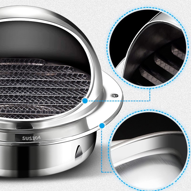 Round Air Vent, Extractor Wall External Vent Cover with Screen