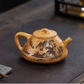 Handmade Zisha Teapot, Segmental Clay Chinese Yixing Purple Clay Tea Pot 300cc, Chinese Kungfu Brew Infuser Loose Leaf Tea