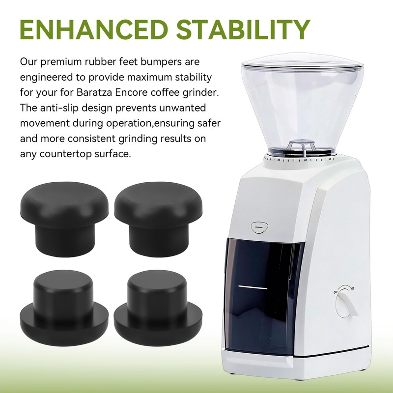 Coffee Grinder Rubber Feet Bumper Replacement for Baratza Encore