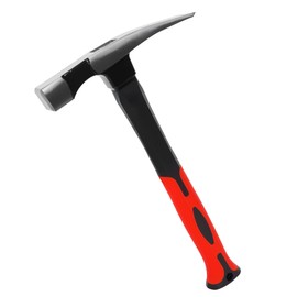 Bricklayer's Hammer Mason's Hammer - 16 oz Masonry Tool with Forged Steel Construction & Shock-Absorbing Grip