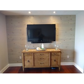 TIMBERCHiC 100% Real Wood - Premium Smooth Peel-and-Stick Wall Planks for Interior Decor – DIY Adhesive Wall Panels (3" Wide - 20 Sq. Ft., Pebble)