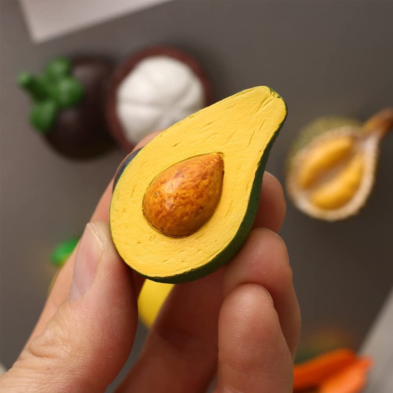 5 PCS Fruit Refrigerator Magnets, Durian Pitaya Banana Avocado Pineapple
