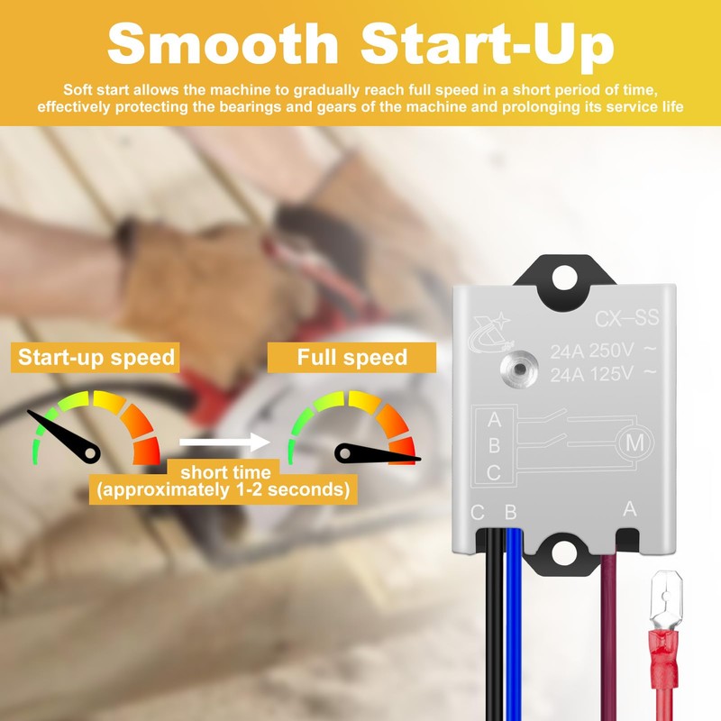 125/250V 24A Soft Start Module with Pre-Wiring, Soft Start Switch,