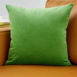 SWISSPACK 20x20 Velvet Soft Decorative Square Throw Pillow Case Cushion Covers Pillowcases for Livingroom Sofa Bedroom with Invisible Zipper!BIG SIZE! 20"x20" 4 Pieces (grass green)