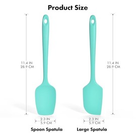 Juego de 2 espátulas de silicona: utensilios de cocina y horneado resistentes al calor de grado alimenticio de 600ºF, raspador de goma antiadherente f