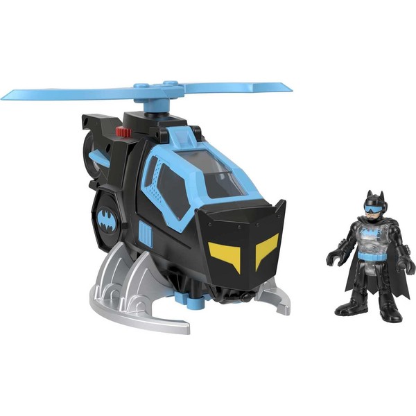 Fisher-Price GYC72​ Imaginext DC Super Friends Batcopter, Batman toy helicopter vehicle with figure for kids ages 3 to 8 years old, Multicolor, 17.05 cm*18.0 cm*8.16 cm