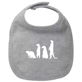 Huuraa Baby Bib Meerkat Silhouette Unisex Bib Size with Motif for All Animal Lovers Gift Idea for Newborns and Toddlers, heather grey