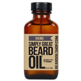 Simply Great Beard Oil - Viking Scent - Holiday Gifts - Stocking Stuffers - Gifts for Men - Beard Conditioner - 3 Oz - Easy Applicator - Natural - Vegan and Cruelty Free Care for Beards