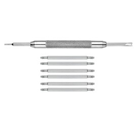 Alpine 6 pcs Stainless Steel Spring Bars with Spring Bar Removing Tool - Sizes 28mm