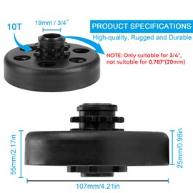 Youxmoto Centrifugal Go Kart Clutch 3/4 Bore 10 Tooth with #420 Chain (96 links), Works 2-6.5hp, 2300±300 RPM, Compatible With#40 41 Chain, for Lifan 196cc, for Honda GX160/GX200, 3/4" Shaft (19.05mm)