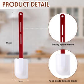 Lanties Set of 3 High Temp Silicone Spatulas Heat Resistant Rubber Commercial Heavy Duty Silicone Scraper Spatula with Handle for Kitchen Baking Cooking(14 x 3 Inches,Spatula)