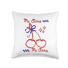 Ma cherie Ma chérie cherry girl aesthetic Throw Pillow