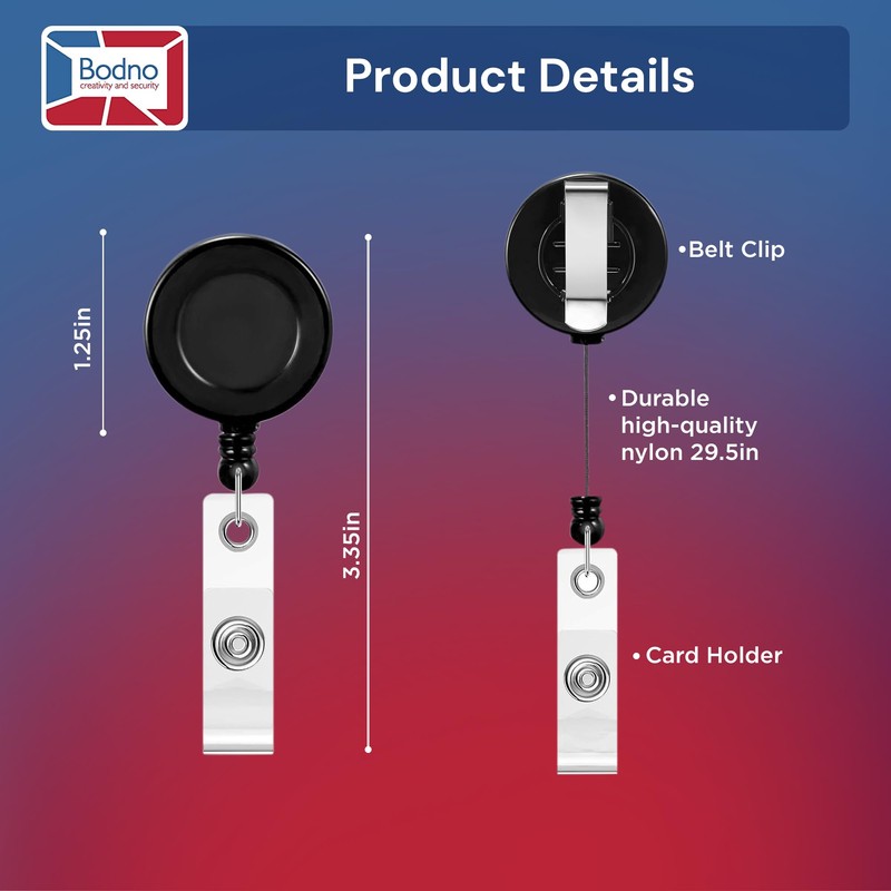 100 Pack - Bodno Round Badge Reels