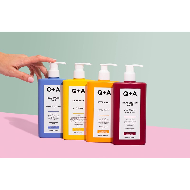 Q+A Hyaluronic acid moisturiser after showering, developed for use on