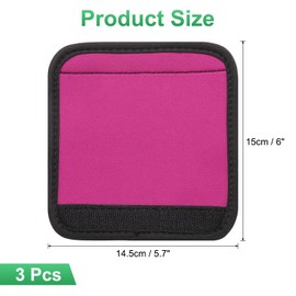 sourcing map 3 Pcs Luggage Handle Wrap for Suitcase, Neoprene Handbag Grip Cover Protector Luggage Identifiers Suitcase Handle Wraps for Luggage Shopping Bag Travel Bags, Rose Red