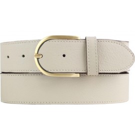 BELTINGER Soft Women's Belt Made of Nappa Leather with Quilted Seam, 4 cm, High-Quality Leather Belt Made of Soft Leather, 40 mm, with Golden Belt Clasp, beige, gold