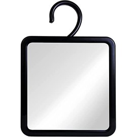 Mirrorvana Espejo para Ducha antivaho con Gancho para Colgar - Modelo irrompible para Afeitado de Barba y Uso en baño o Viaje - 20 cm x 18 cm (plástico)