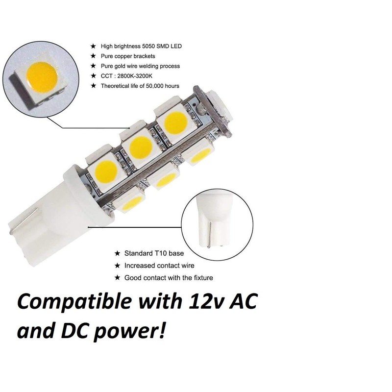 10 Pack LED Bulbs T10 Landscape Light Low Voltage 12v
