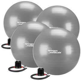 Newgen Medicals 4er Set Sitz- und Gymnastikball, auch für Yoga, Anti-Platzen, 65 cm