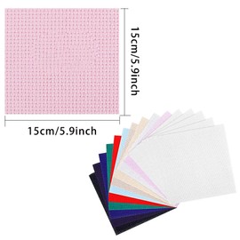 15Pcs Aida Cloth Canvas Cross Stitch Cloth Cross Stitch Fabric Embroidery Aida Cloth Cross Stitch Material Cross Stitch Sheets Aida Canvas Squares Cross Stitch Fabric Coloured for Beginner