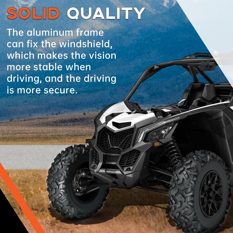 ECOTRIC Rear Windshield Compatible with 2017+ Can Am Maverick X3