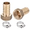 sourcing map 2 Sets Brass Barb Hose Connection Adapter 16