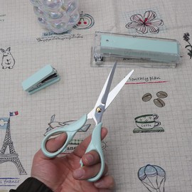 6.5" Office Scissors Mint Green Craft Scissors Round Body All Purpose Shears Professional Tailor Dressmaker Fabric Shears (Mint Green Scissors)