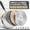 MICHELANGELO Triply Stainless Steel Saucepan with Lid 6 Pcs, Stainless