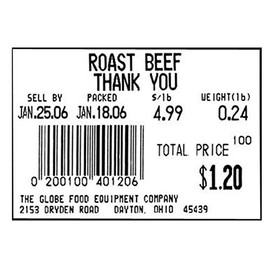 Globe Scale Label for GSP30A,Label Printing Scale for Food Service Equipments,4631 Blank 12 Rolls Per Case,800 Labels Per Roll